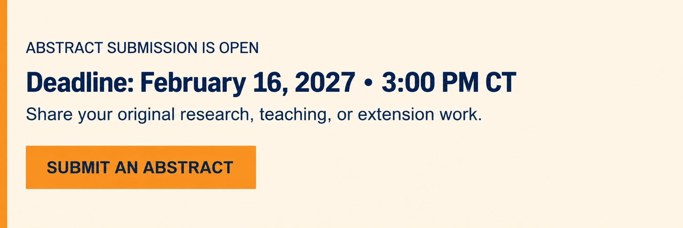 Abstract submission deadline banner